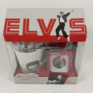 Elvis Presley 4 piece Gift Set With Mug Plate Ornament And Hot Cocoa BRAND NEW